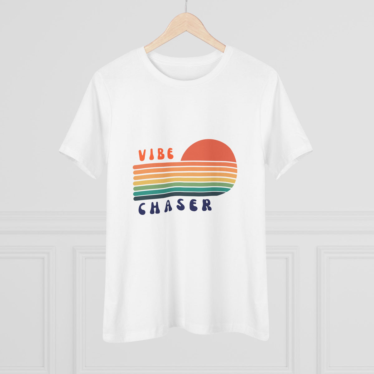 Retro Sunset Vibe Chaser Tee | Vintage Rainbow Stripes Shirt