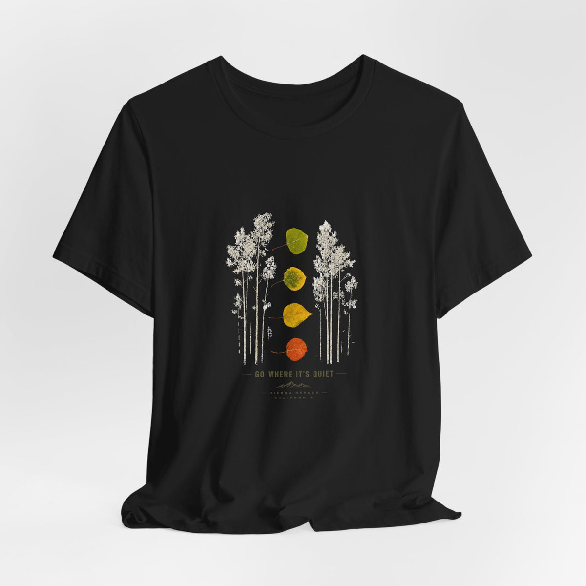 Go Where It's Quiet | Aspen Leaves Tee Sierra Nevada, Ca