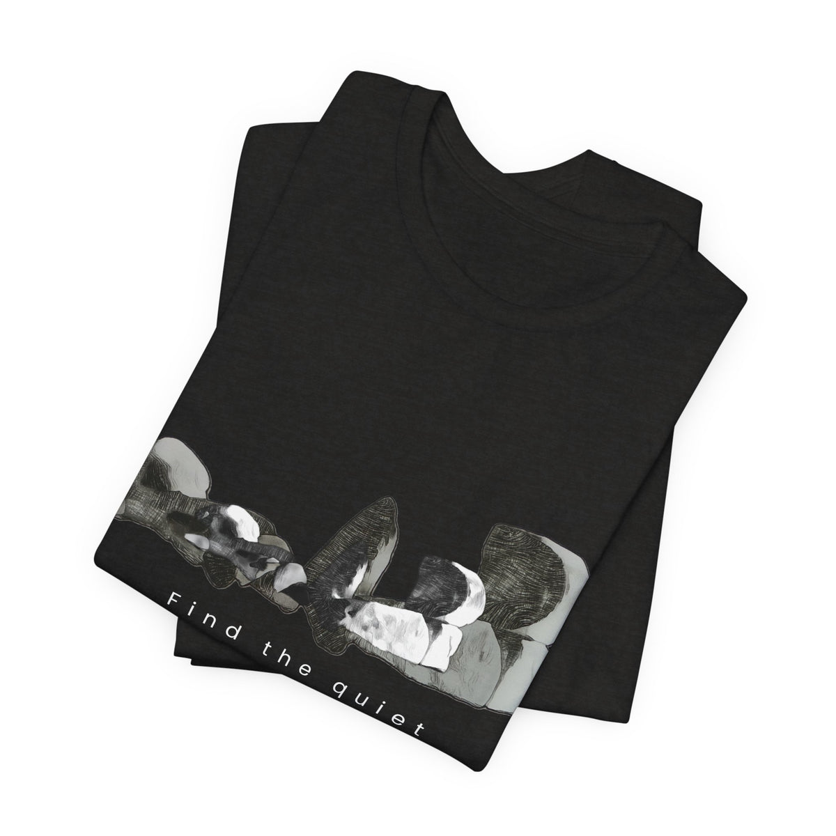 Abstract Wave Graphic Tee — Minimalist Monochrome Beach Vibe T-Shirt