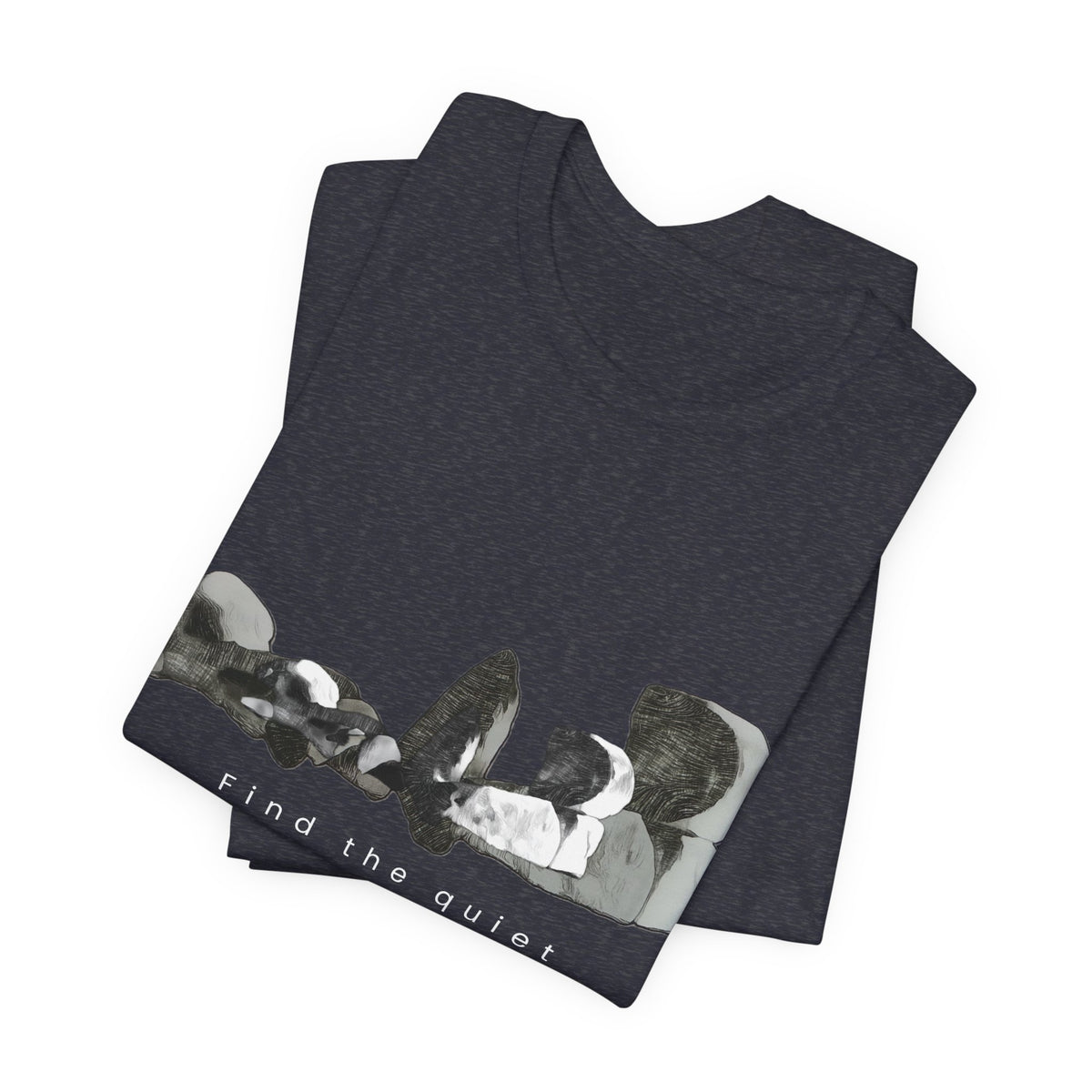 Abstract Wave Graphic Tee — Minimalist Monochrome Beach Vibe T-Shirt