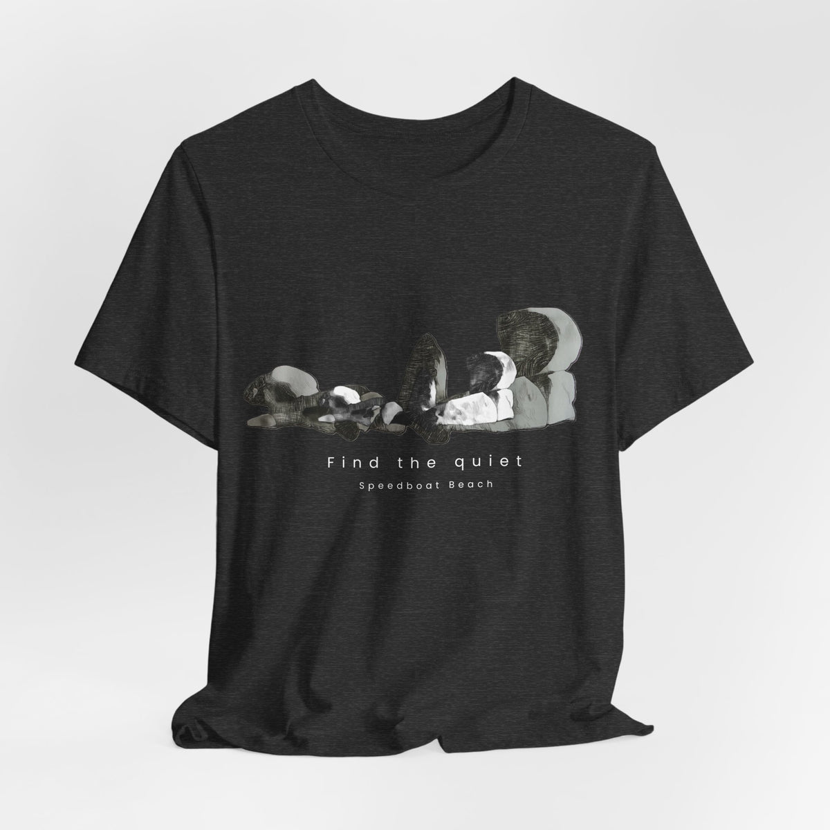 Abstract Wave Graphic Tee — Minimalist Monochrome Beach Vibe T-Shirt