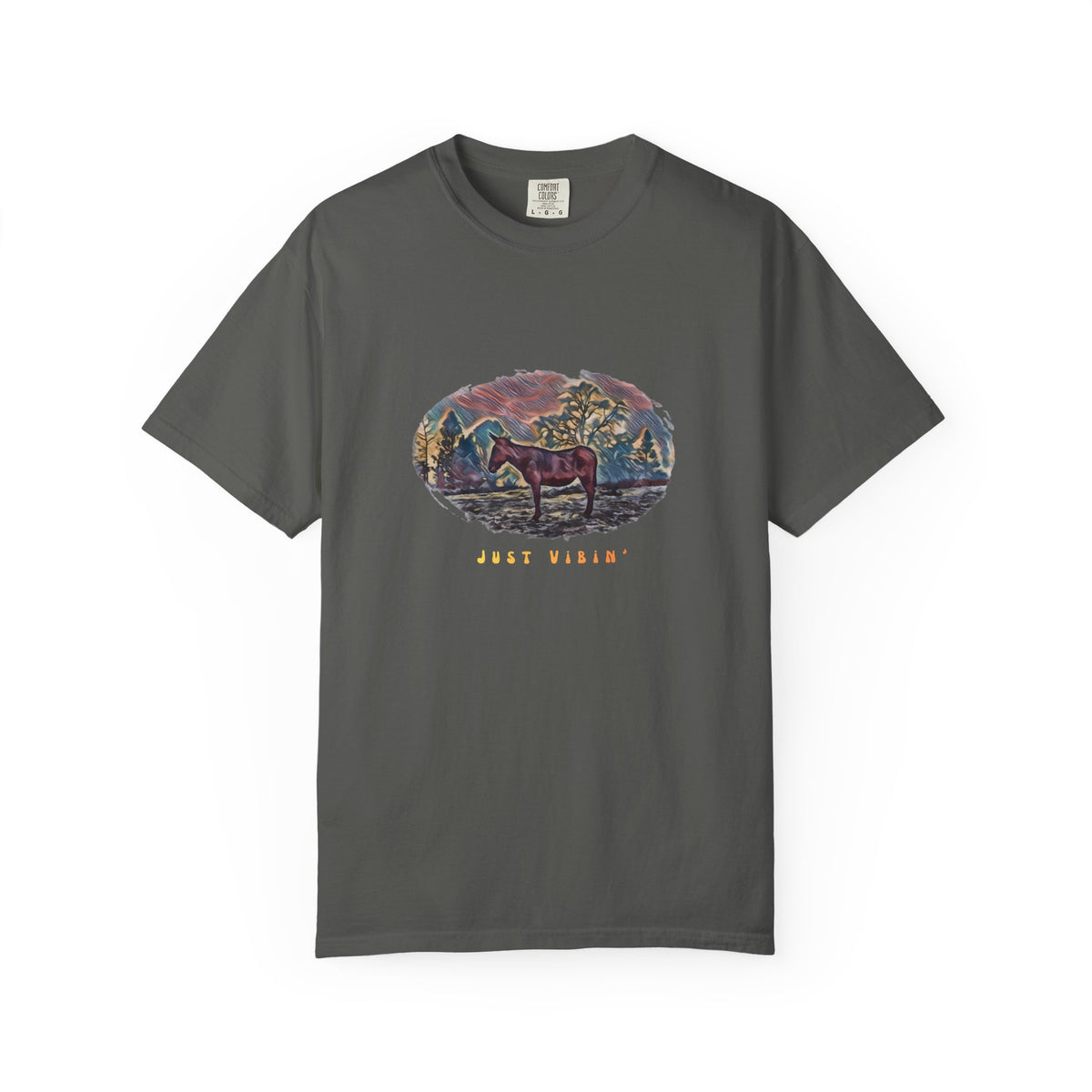 Just Vibin’ Donkey T-Shirt - 'Good Vibes' Garment-Dyed Tee