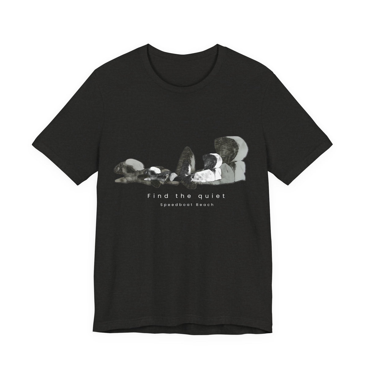 Abstract Wave Graphic Tee — Minimalist Monochrome Beach Vibe T-Shirt