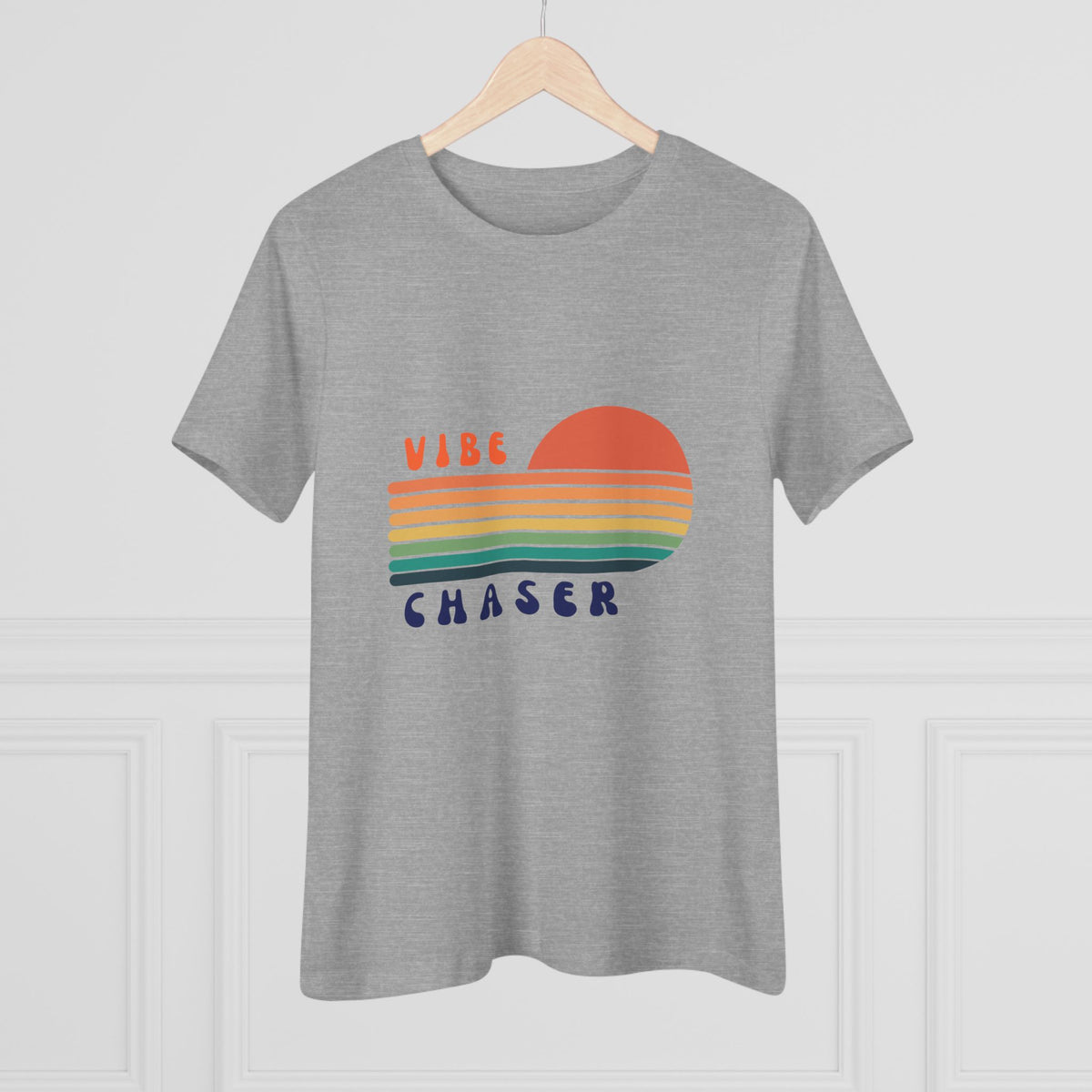 Retro Sunset Vibe Chaser Tee | Vintage Rainbow Stripes Shirt
