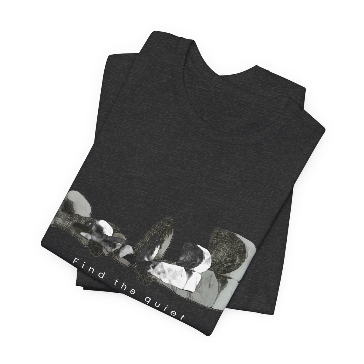 Abstract Wave Graphic Tee — Minimalist Monochrome Beach Vibe T-Shirt