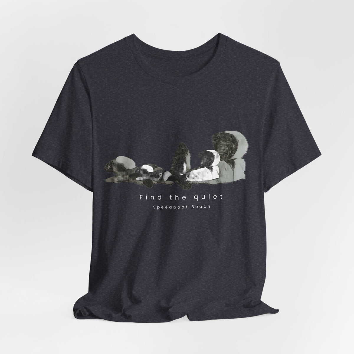 Abstract Wave Graphic Tee — Minimalist Monochrome Beach Vibe T-Shirt