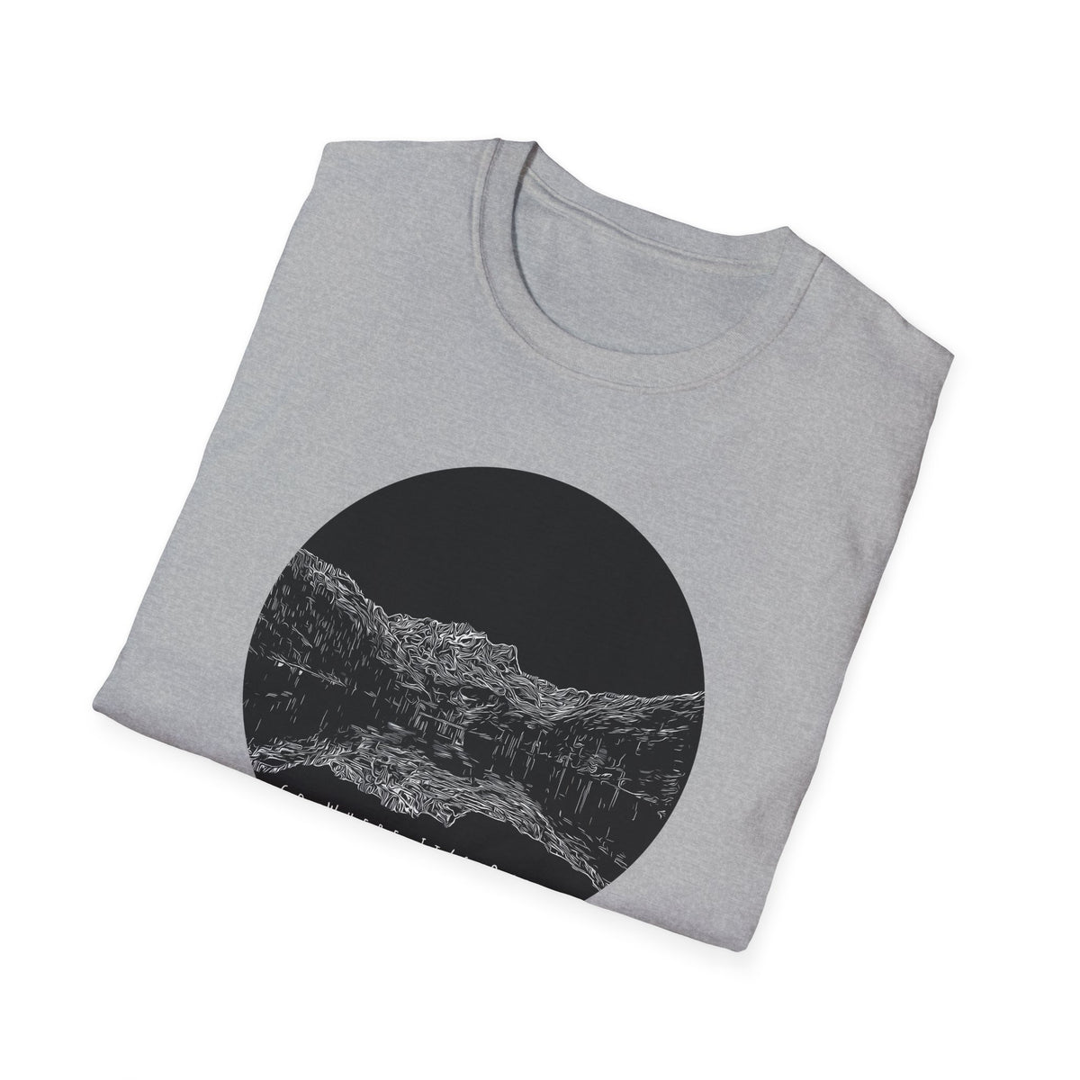 Go Where It’s Quiet T-Shirt – Minimalist Mountain Graphic Tee | Black & White Nature Shirt | Outdoor Apparel