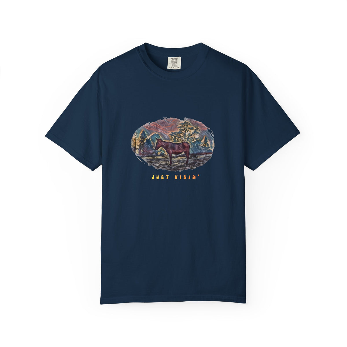 Just Vibin’ Donkey T-Shirt - 'Good Vibes' Garment-Dyed Tee