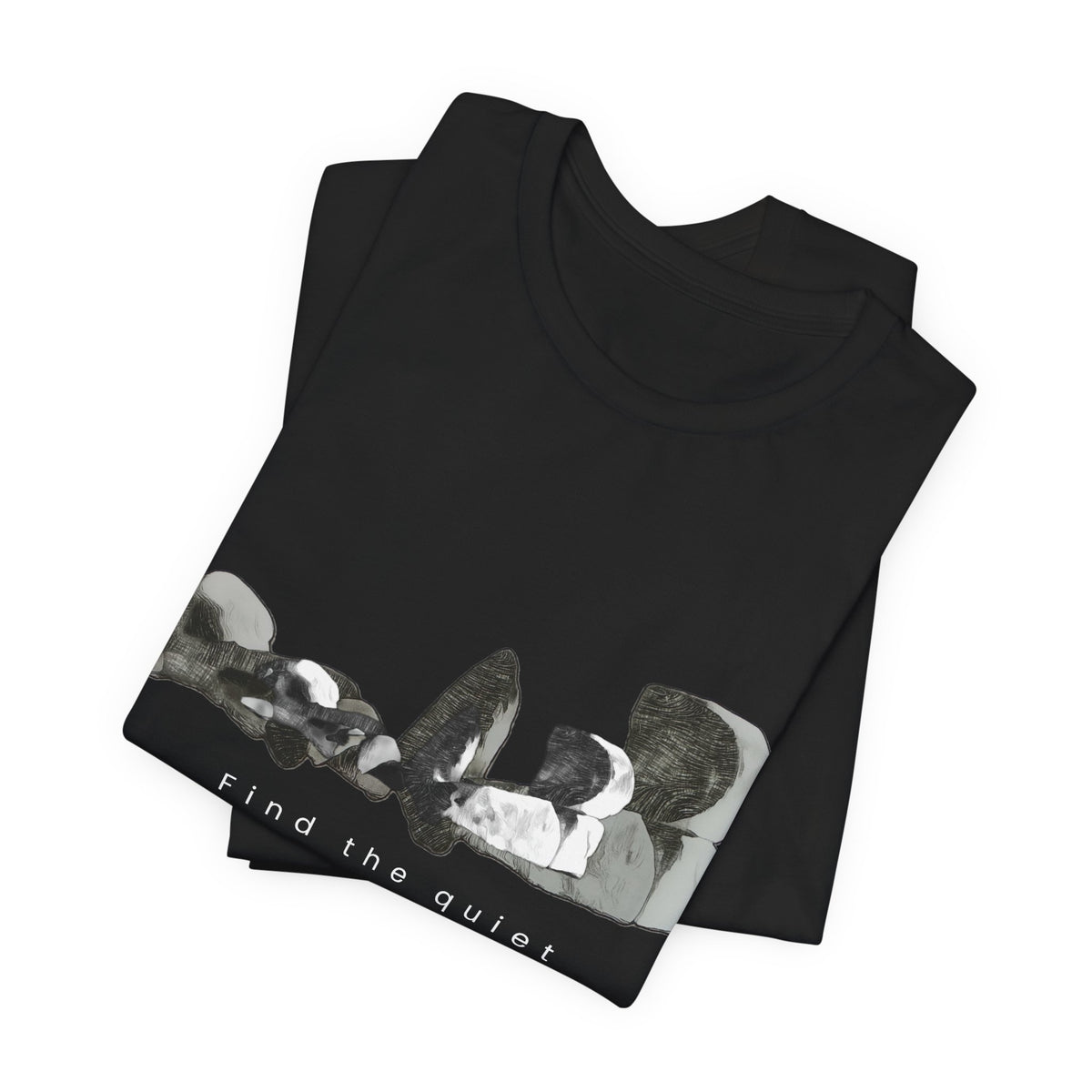 Abstract Wave Graphic Tee — Minimalist Monochrome Beach Vibe T-Shirt