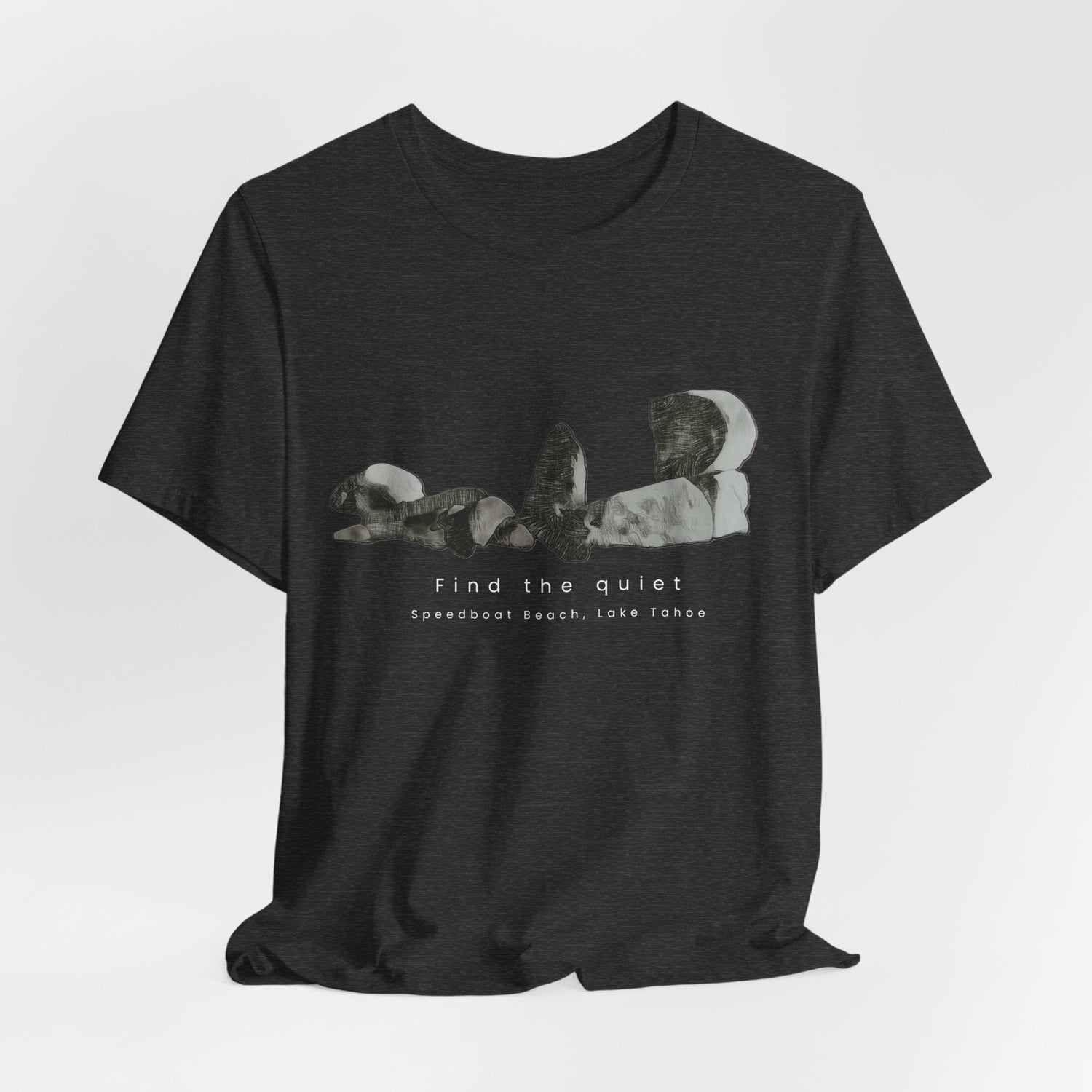 Find the Quiet T-Shirt – Lake Tahoe Graphic Tee | Speedboat Beach Minimal Nature Shirt
