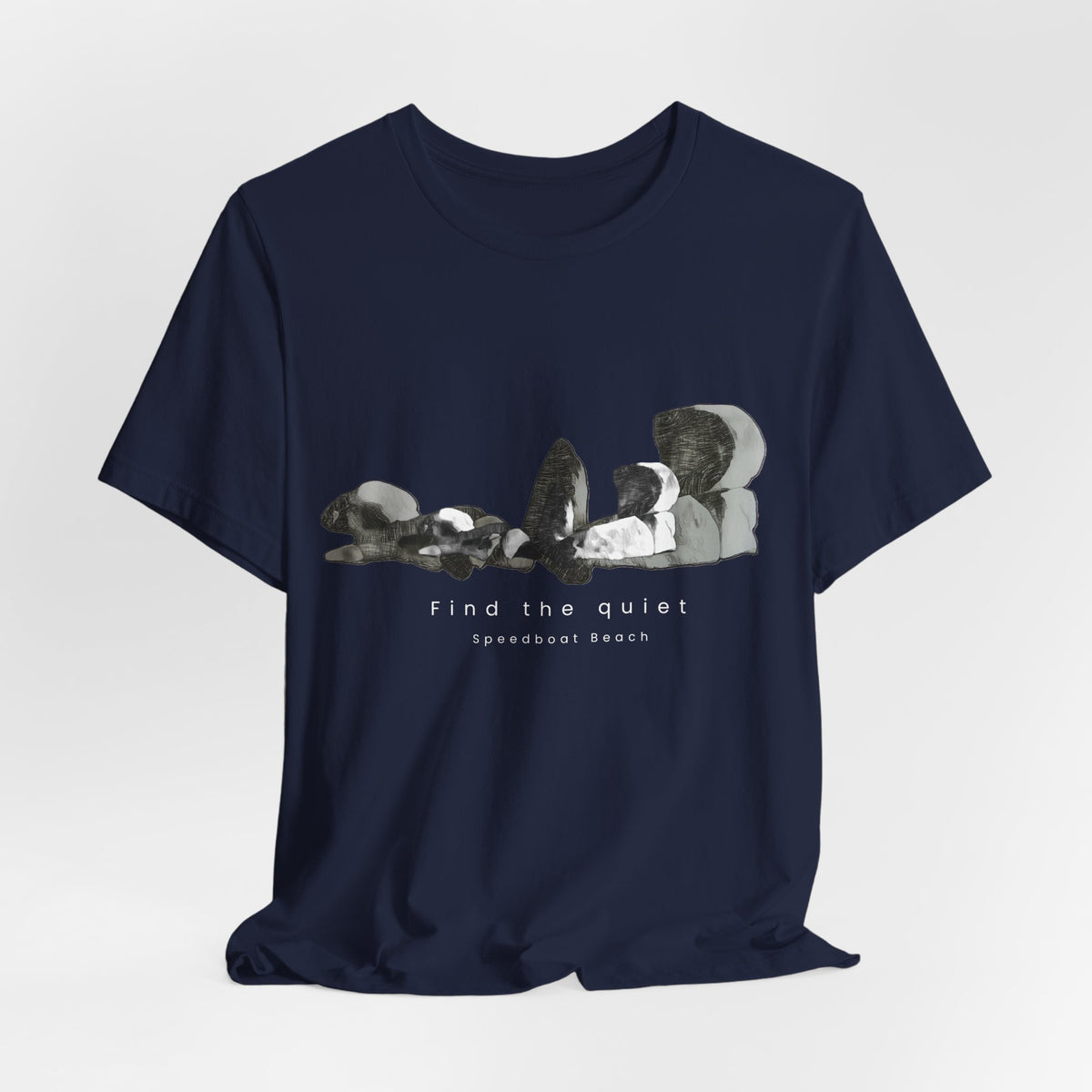 Abstract Wave Graphic Tee — Minimalist Monochrome Beach Vibe T-Shirt
