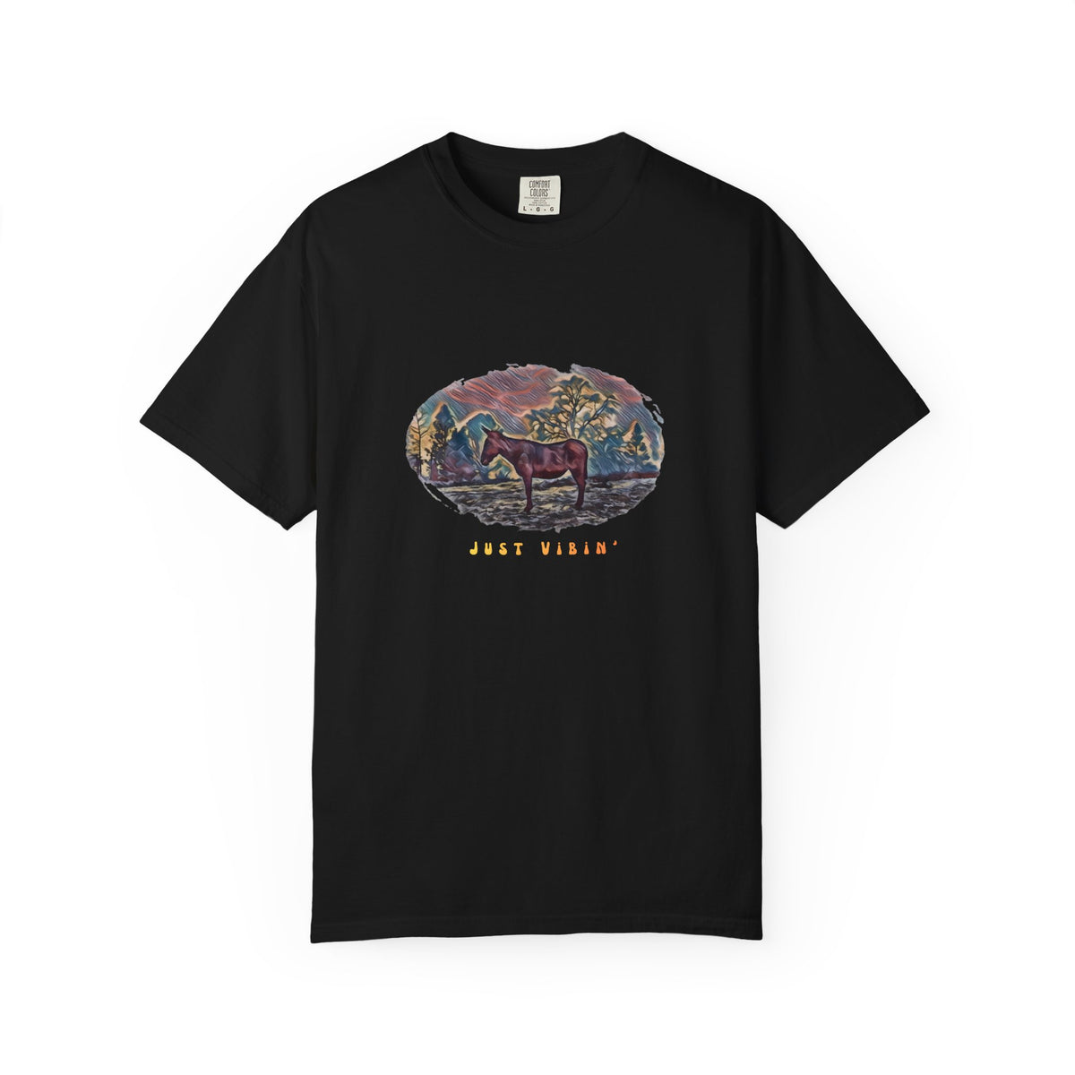 Just Vibin’ Donkey T-Shirt -  'Good Vibes' Garment-Dyed Tee