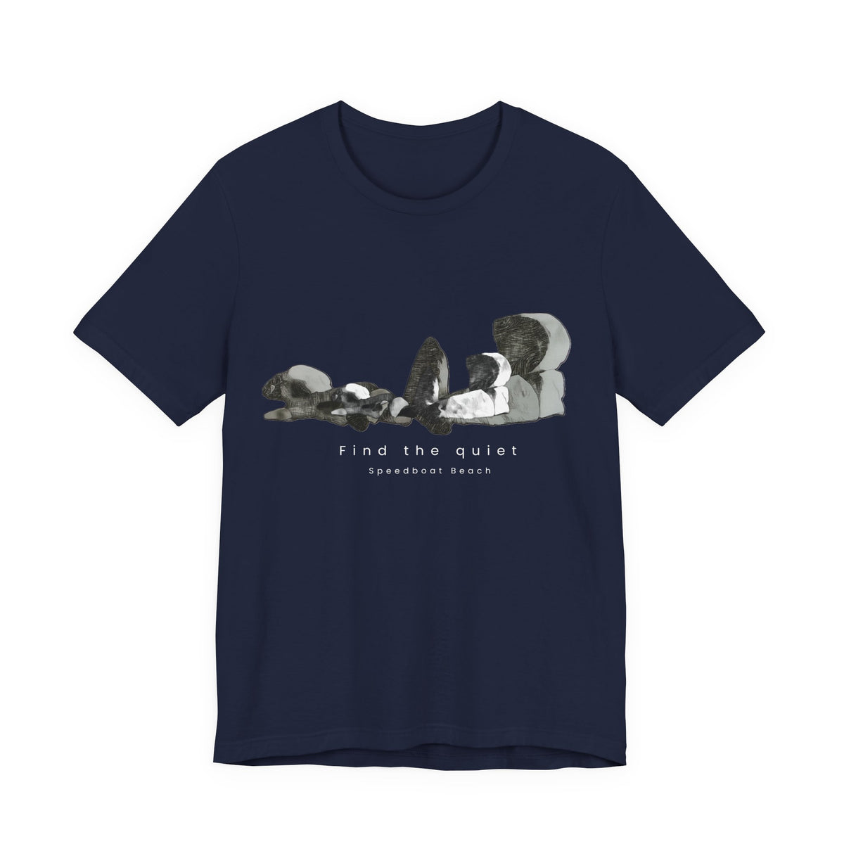 Abstract Wave Graphic Tee — Minimalist Monochrome Beach Vibe T-Shirt