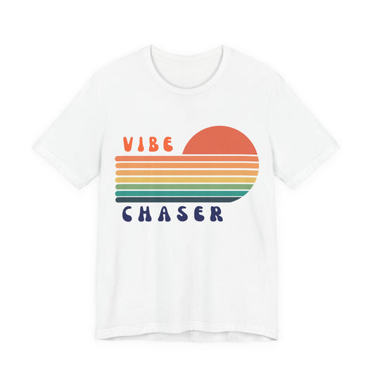 Vibe Chaser retro sunset T-Shirt | 70s stripes, vintage typography