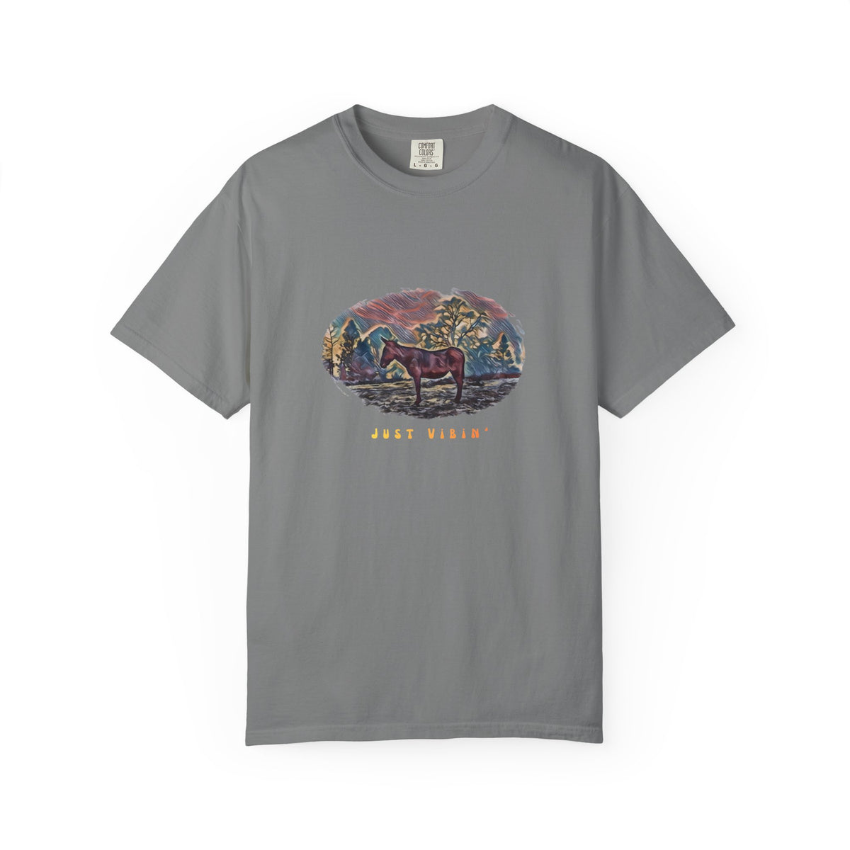 Just Vibin’ Donkey T-Shirt -  'Good Vibes' Garment-Dyed Tee