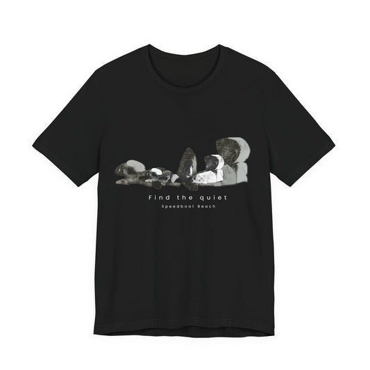 Abstract Wave Graphic Tee — Minimalist Monochrome Beach Vibe T-Shirt