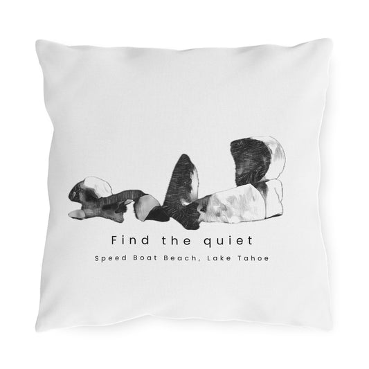 Find the Quiet Lake Pillow — Outdoor Decorative Pillow with Lake Tahoe Stones
