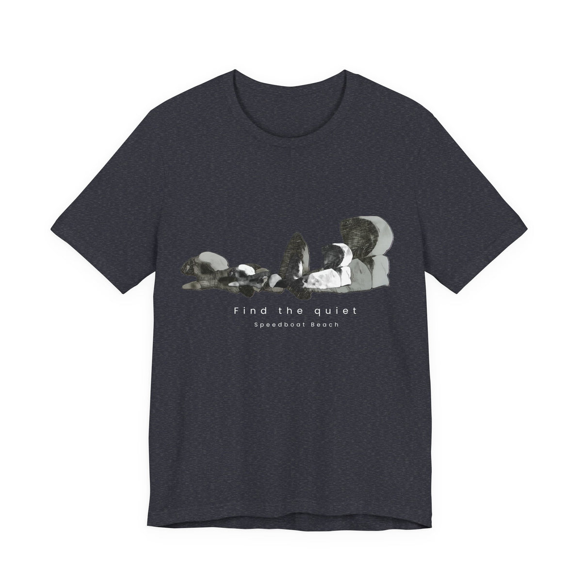 Abstract Wave Graphic Tee — Minimalist Monochrome Beach Vibe T-Shirt
