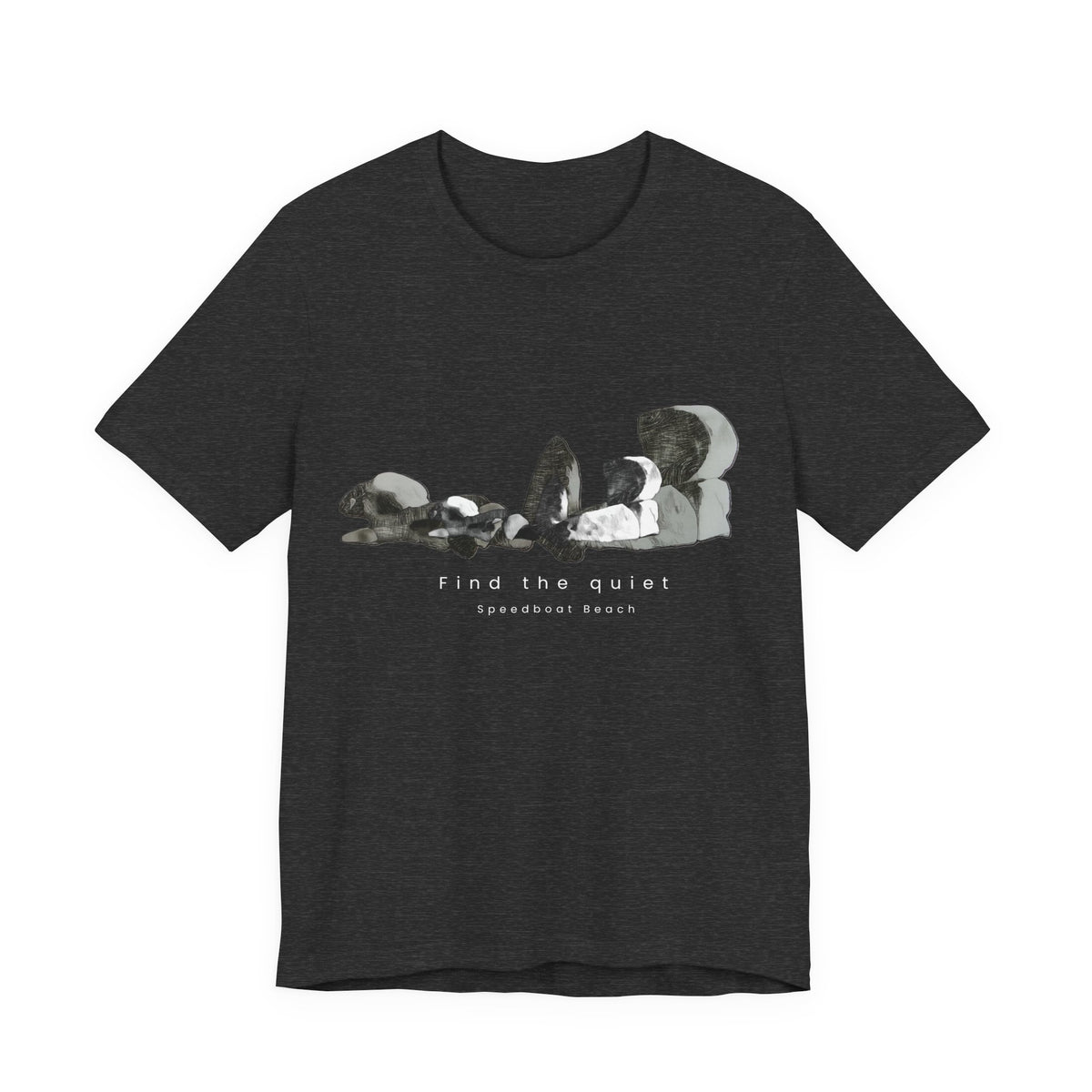 Abstract Wave Graphic Tee — Minimalist Monochrome Beach Vibe T-Shirt