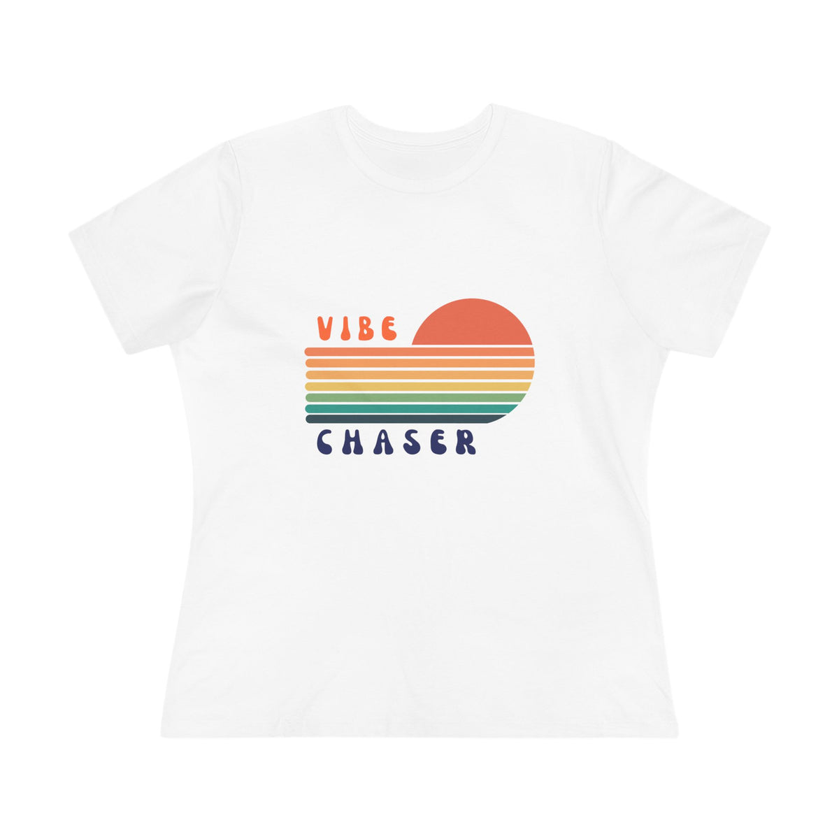 Retro Sunset Vibe Chaser Tee | Vintage Rainbow Stripes Shirt