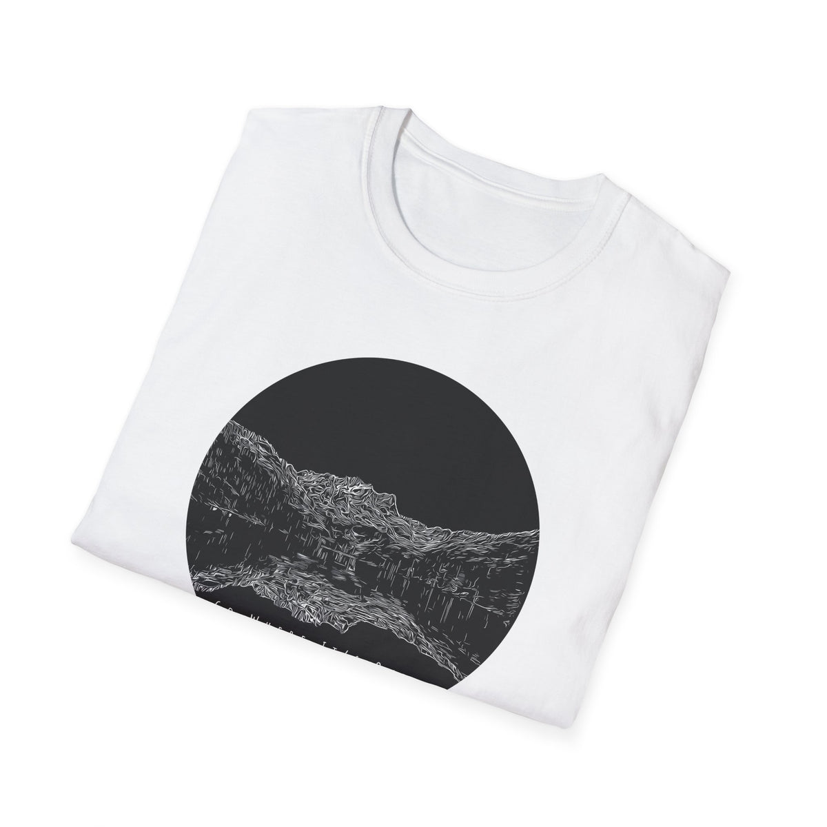 Go Where It’s Quiet T-Shirt – Minimalist Mountain Graphic Tee | Black & White Nature Shirt | Outdoor Apparel