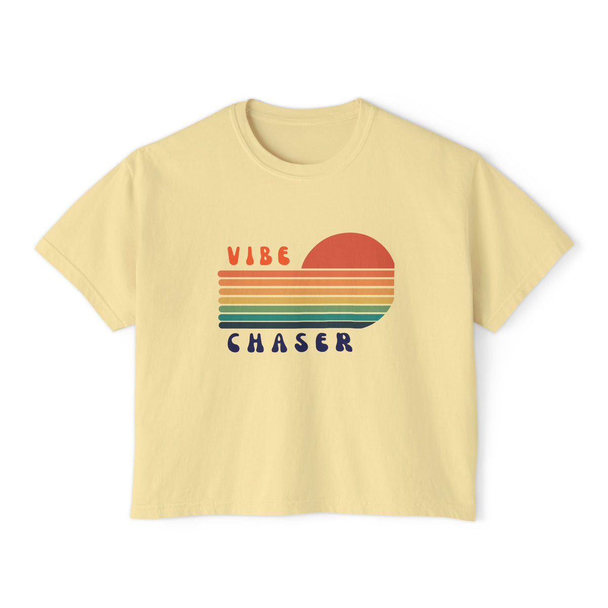 Vibe Chaser Sunset Stripes Tee | Retro Rainbow Graphic T-Shirt