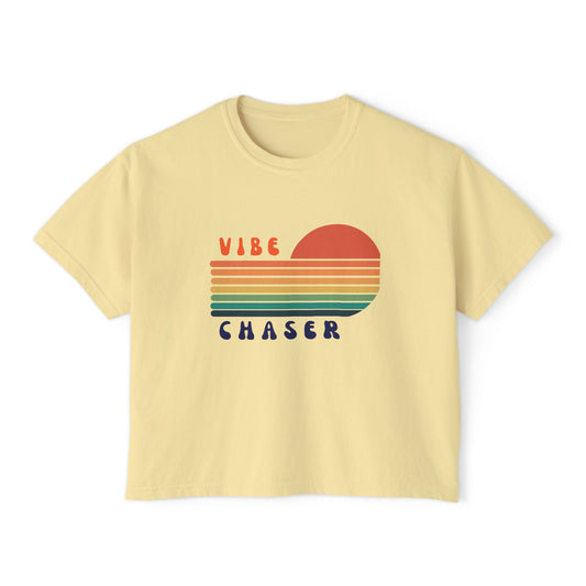 Vibe Chaser Sunset Stripes Tee | Retro Rainbow Graphic T-Shirt