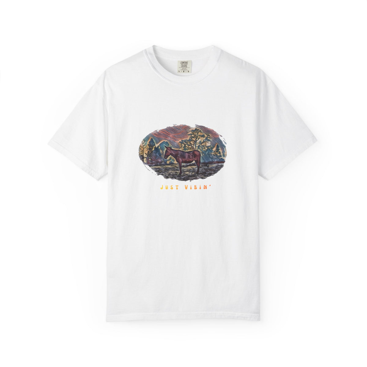 Just Vibin’ Donkey T-Shirt -  'Good Vibes' Garment-Dyed Tee