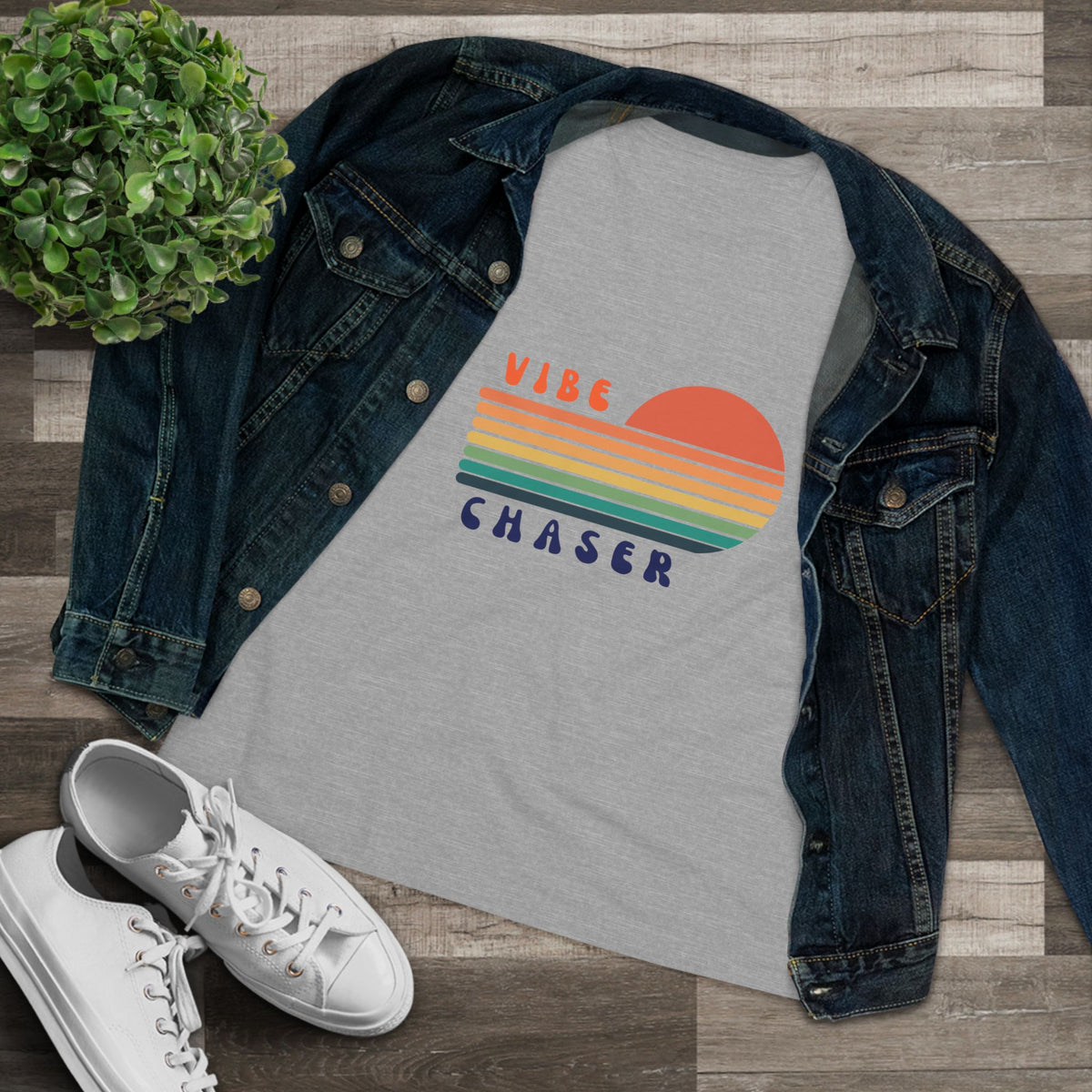 Retro Sunset Vibe Chaser Tee | Vintage Rainbow Stripes Shirt