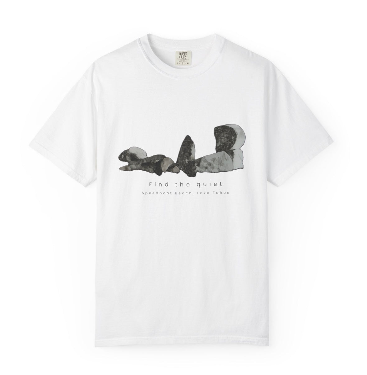 Find the Quiet T-Shirt - Iconic Speedboat Beach Lake Tahoe
